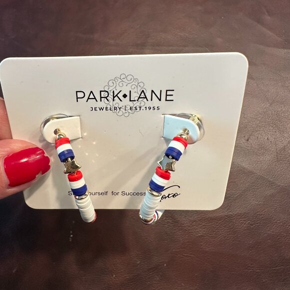 Park Lane Jewelry Firecracker earrings NEW! Patriotic Red white and blue & stars - Picture 3 of 6